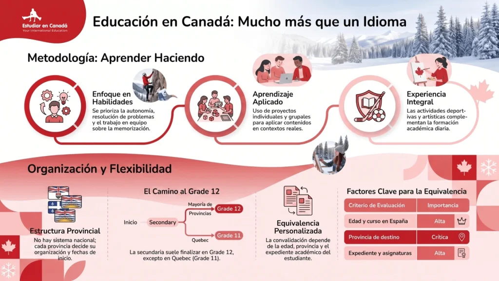 infografía sobre la educación en Canadá